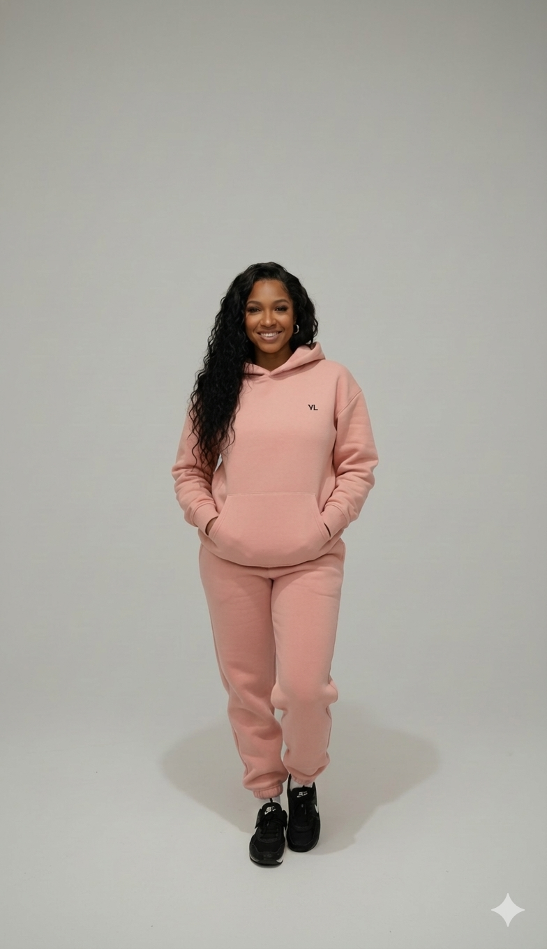 Plush Heavy Weight Hoodie Set (Pink)